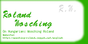 roland wosching business card